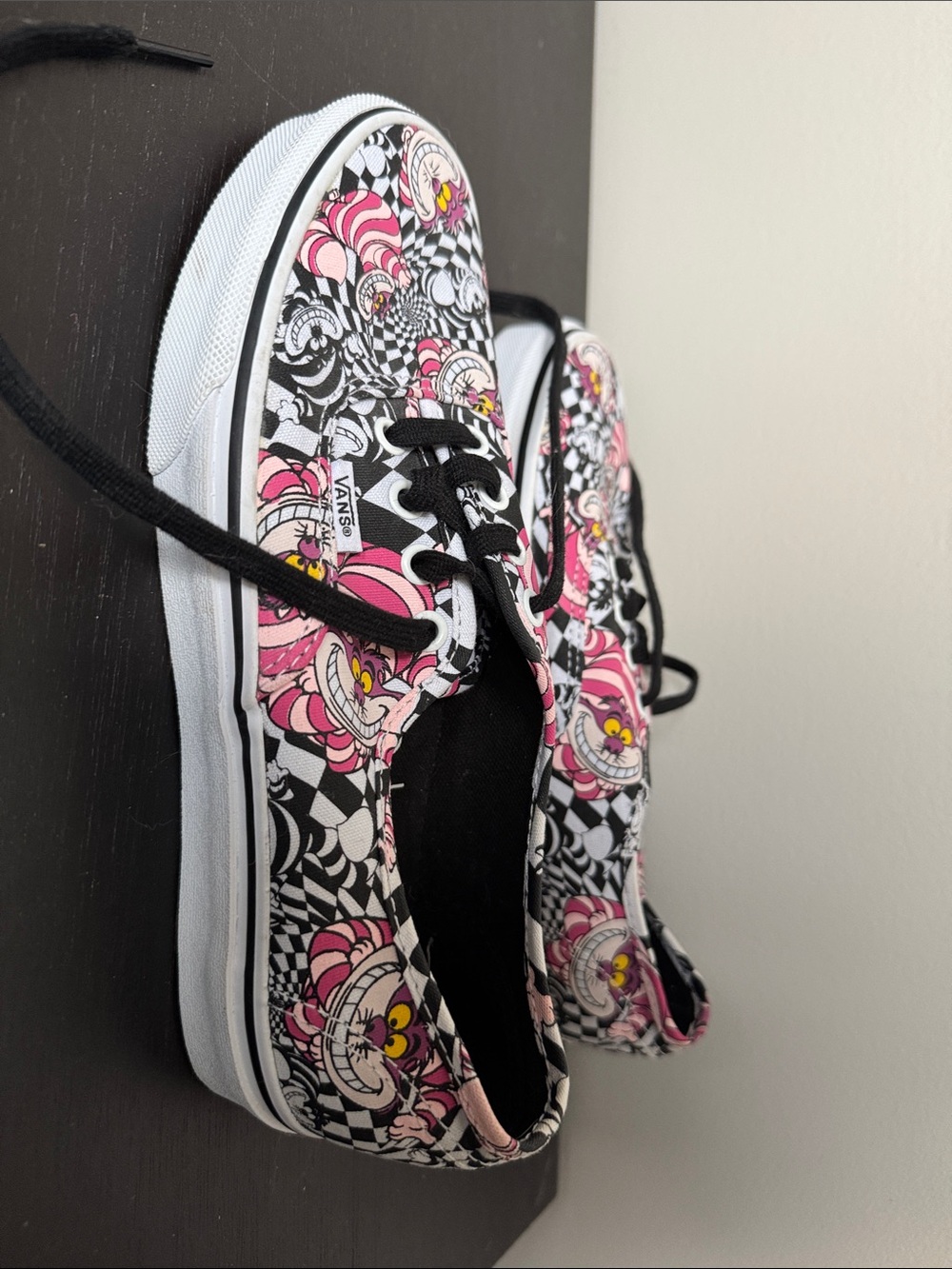 Vans Pink & Black Checkerboard Cheshire Cat Sneakers - Picture 5 of 9